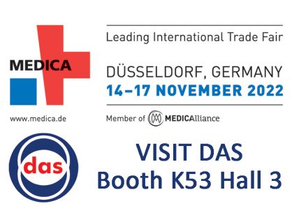 <h5>DAS exhibits at MEDICA 2022</h5>  <p>Das exhibits at <a class="event_href" target="_blank" href="https://www.medica-tradefair.com" rel="noopener">MEDICA</a>   from 14th to 17th November 2022, Hall 3 stand K53, where you can see the new powerful ELISA-IFA automated processor and get news about the recent innovations</p>