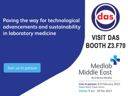 <h5>DAS exhibits at MEDLAB 2022</h5>  <p>Das will be present at <a class="event_href" target="_blank" href="https://www.medlabme.com" rel="noopener">MEDLAB</a> from 6th to 9th of February 2022, Booth Z3.F70, where will be displayed the instrument <a class="event_href" target="_blank" href="http://www.dasitaly.com/NewSite/wordpress/scheda_ap_22_if_blot_elite/" rel="noopener">AP22 IF BLOT ELITE</a> and the Stand Alone instruments line </p>